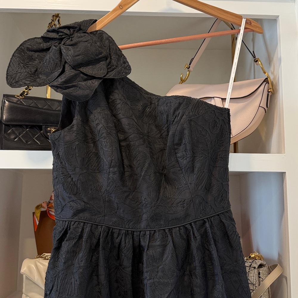 NWT Lilly Pulitzer Lynsi One-Shoulder Midi Dress black organza Evening / wedding - Picture 9 of 15